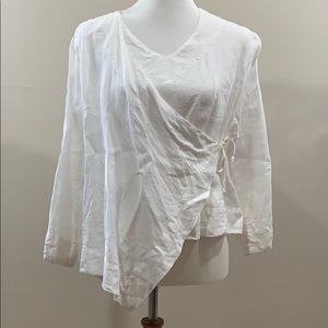 Bryn Walker asymmetric linen top